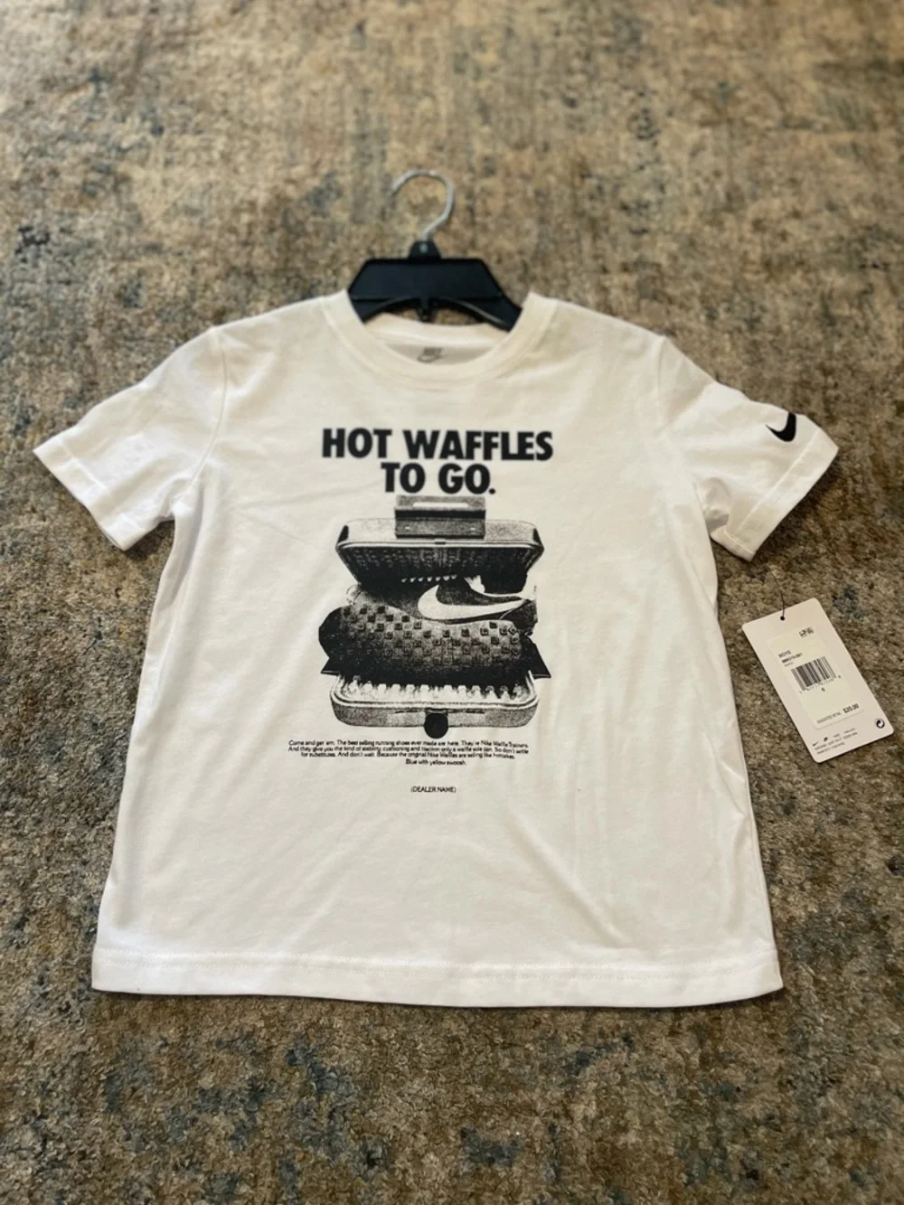 Boys Nike White & Black 'Hot Waffles To Go' Graphic Tee